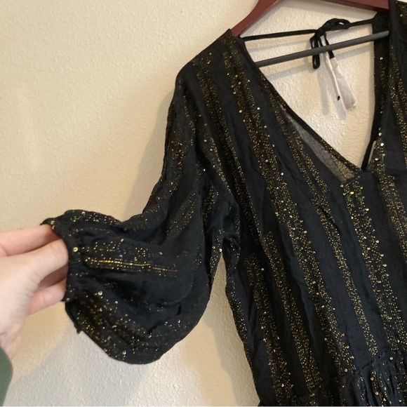 NWT L*Space Byron Metallic Thread Gold Shimer Tunic Dress in Size Small - Picture 7 of 13